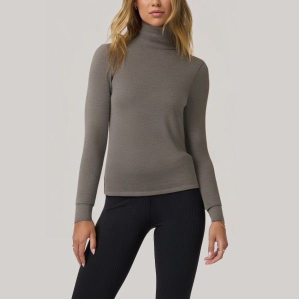 Warm knitted high-neck women's base layer