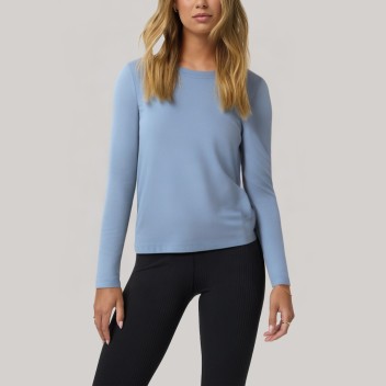 Blue versatile women's long-sleeved base layer