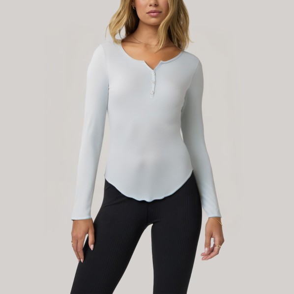 Round neck stretch women's long-sleeved base layer