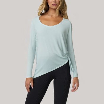Asymmetrical design women's base layer top