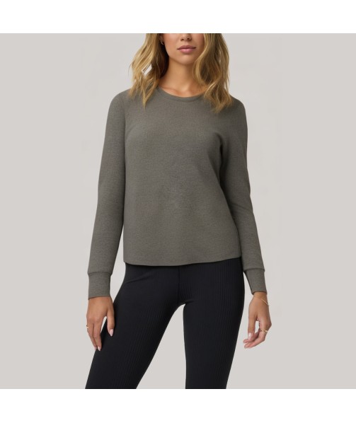 Grey round neck women's long-sleeved base layer