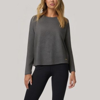 Solid color knitted women's long-sleeved base layer top
