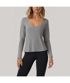 Fashionable fitted waist women's base layer top