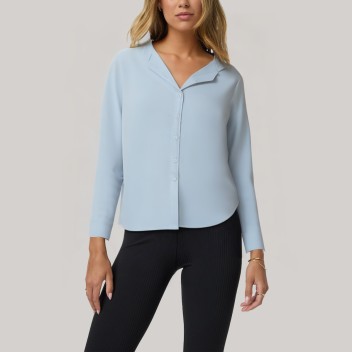 Fashionable fold-collar women's base layer top