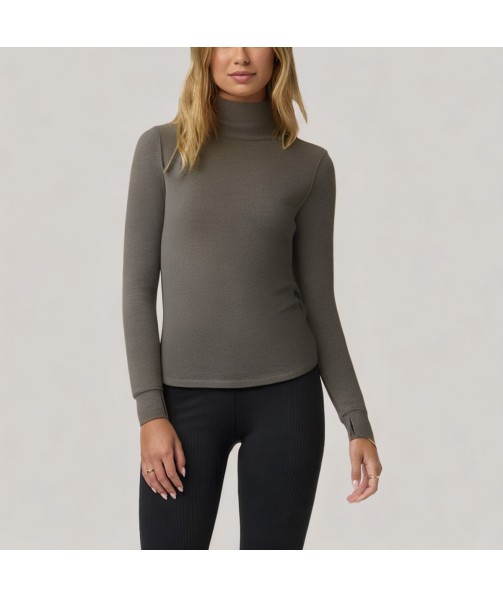Fashionable fold-collar women's base layer top