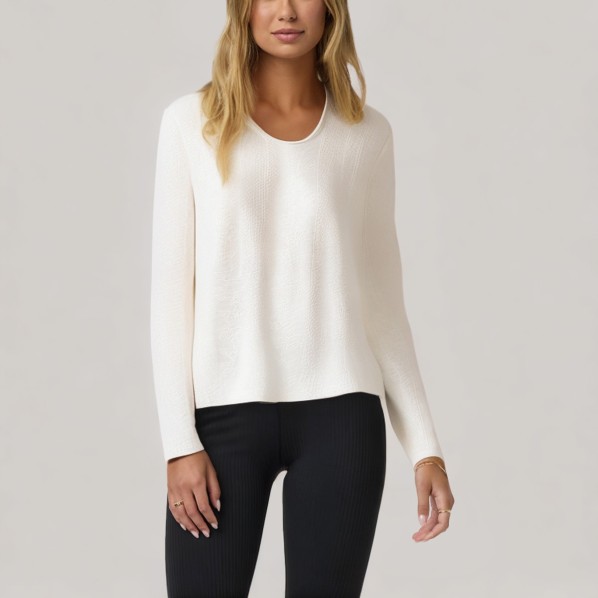 Jacquard detail women's long-sleeved base layer top