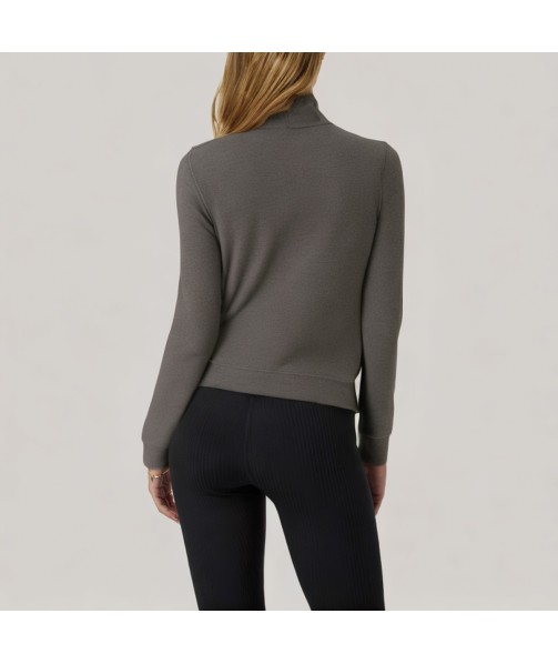 Fashionable fold-collar women's base layer top