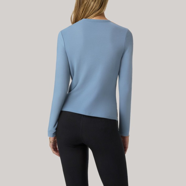 Blue versatile women's long-sleeved base layer