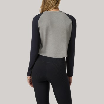 Color-blocked V-neck women's base layer top