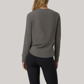 Grey round neck women's long-sleeved base layer
