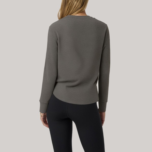 Grey round neck women's long-sleeved base layer