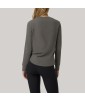 Grey round neck women's long-sleeved base layer