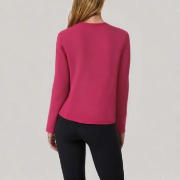 Solid color round neck women's long-sleeved base layer