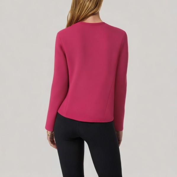 Solid color round neck women's long-sleeved base layer