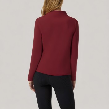Red stand-up collar women's long-sleeved base layer