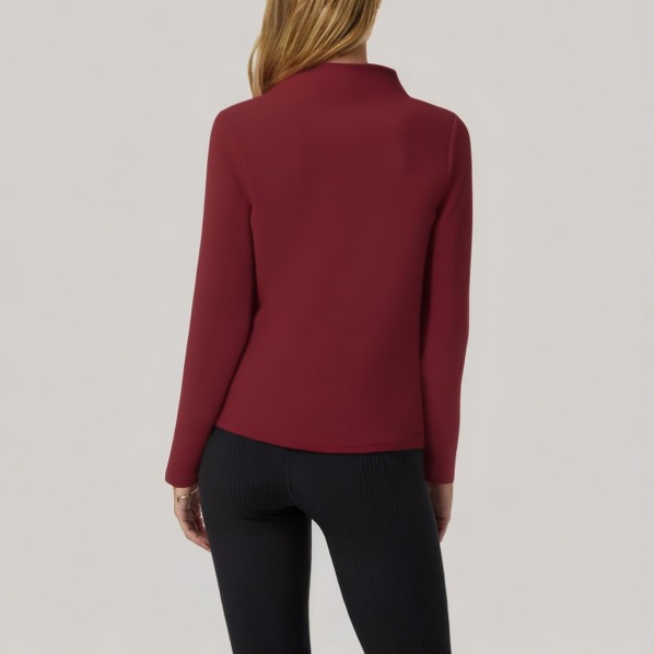 Red stand-up collar women's long-sleeved base layer