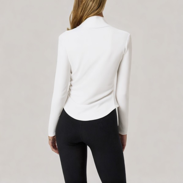 White turtleneck women's long-sleeved base layer