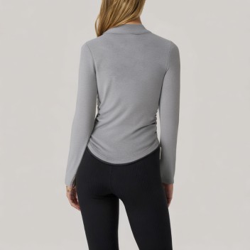 Stand-up collar half-zip women's long-sleeved base layer top