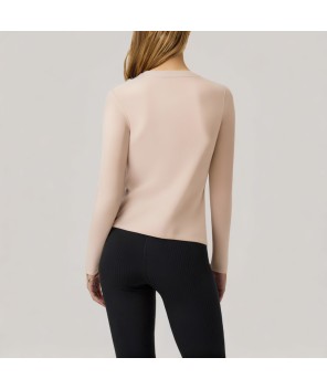 Retro button-down women's long-sleeved base layer