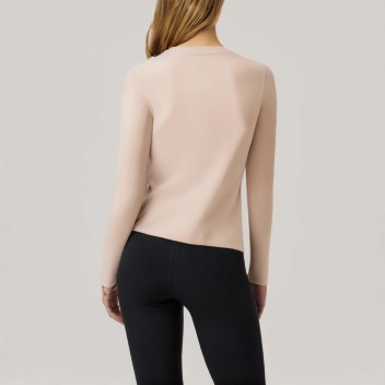 Retro button-down women's long-sleeved base layer