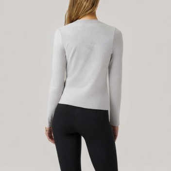 Grey slim-fit women's long-sleeved base layer