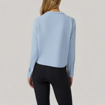 Fashionable fold-collar women's base layer top