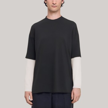 Autumn black men's long-sleeved undershirt