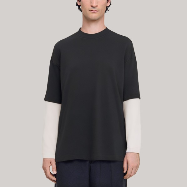 Autumn black men's long-sleeved undershirt