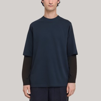 Autumn patchwork men's long-sleeved base shirt