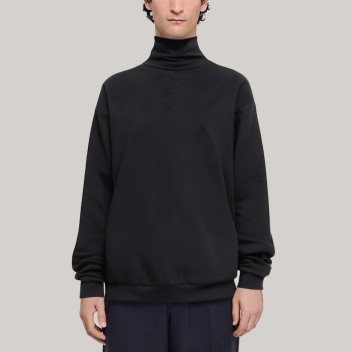 Black turtleneck comfortable men's base layer shirt