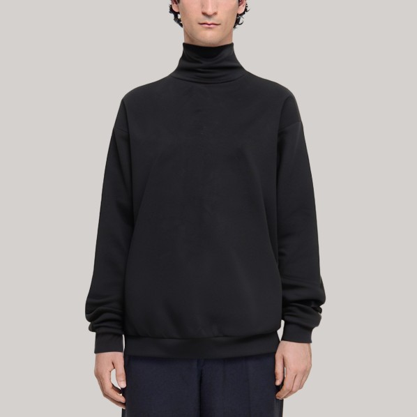 Black turtleneck comfortable men's base layer shirt