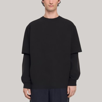 Simple faux two-piece men's base layer shirt