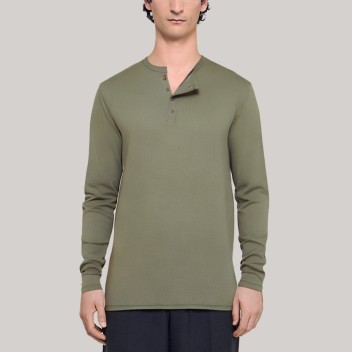 Crew neck knitted men's long-sleeved base shirt