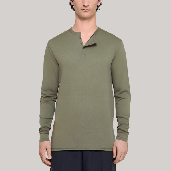Crew neck knitted men's long-sleeved base shirt