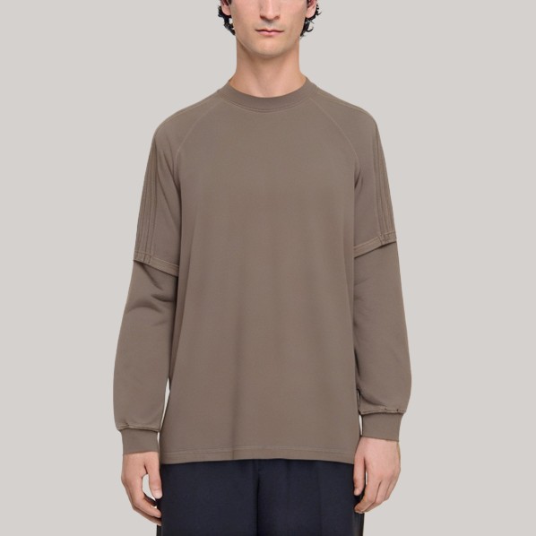 Patchwork design loose men's long-sleeved base shirt