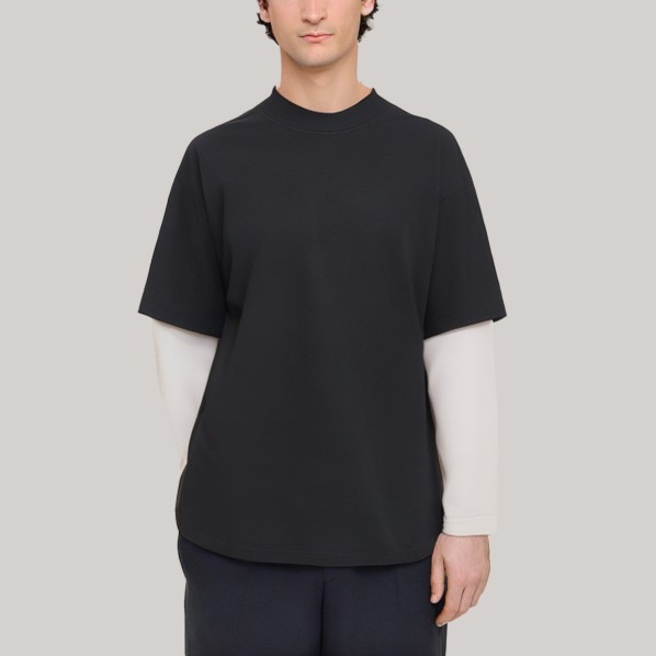 Autumn black men's long-sleeved undershirt