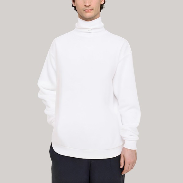 White turtleneck men's long-sleeved undershirt