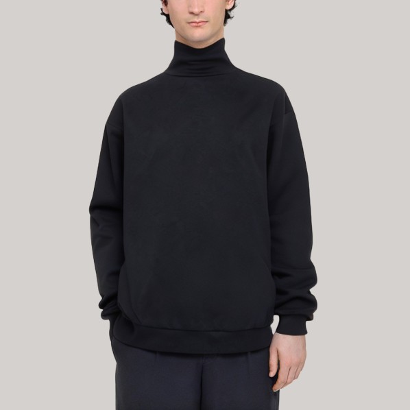 Black turtleneck comfortable men's base layer shirt
