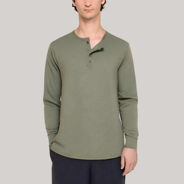 Crew neck knitted men's long-sleeved base shirt