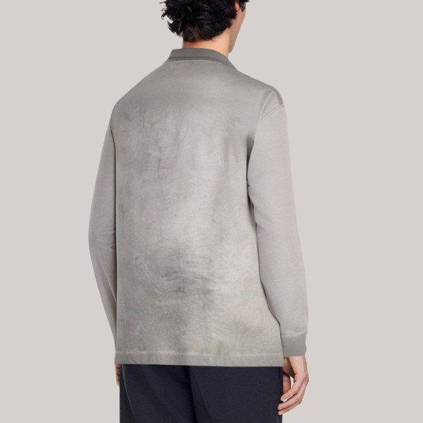 Distressed gradient loose men's base layer shirt