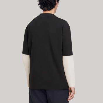 Autumn black men's long-sleeved undershirt