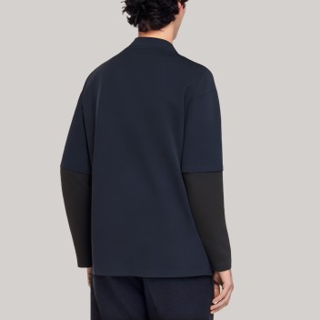 Autumn patchwork men's long-sleeved base shirt