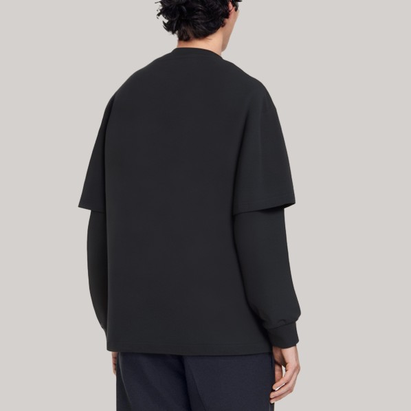 Simple faux two-piece men's base layer shirt