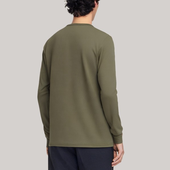 Crew neck knitted men's long-sleeved base shirt