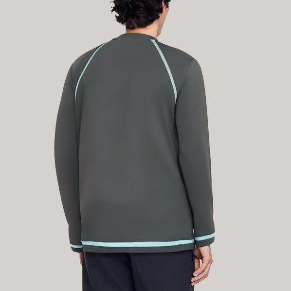 Color-blocked loose-fitting men's base layer shirt