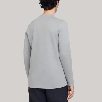 Casual round neck button-down men's base layer shirt