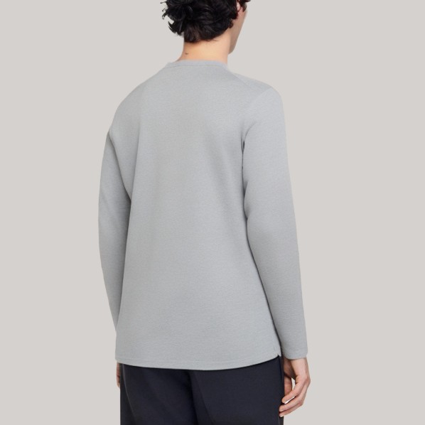 Casual round neck button-down men's base layer shirt