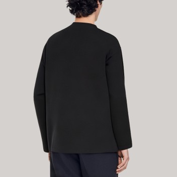 Black button-down men's long-sleeved undershirt