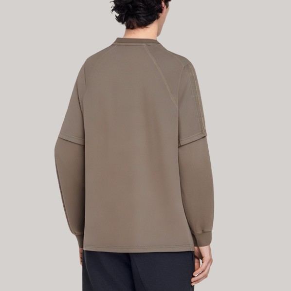 Patchwork design loose men's long-sleeved base shirt