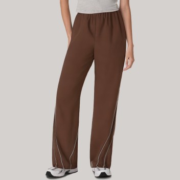 Brown stretch straight leg women's sports pants